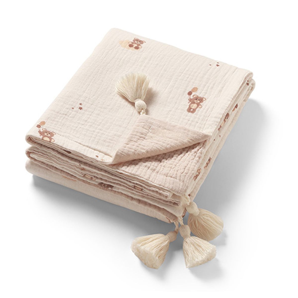 Babyono | Babyteppe i musselin | Beige 75 x 100 cm