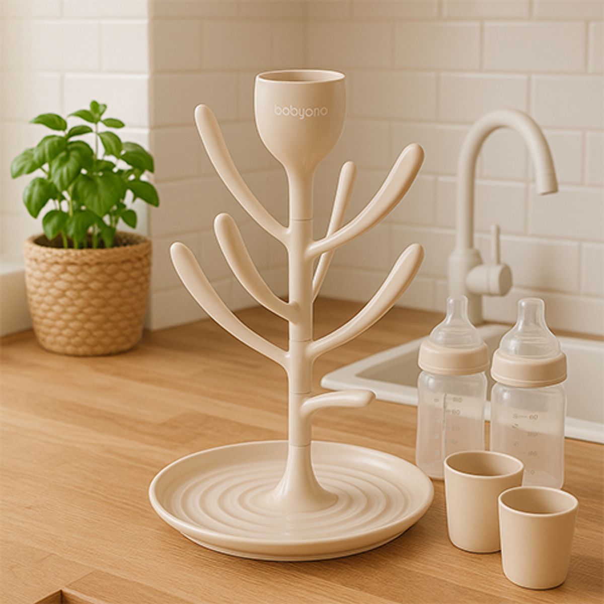 Babyono | Tørkestativ til tåteflasker | Tulip Beige