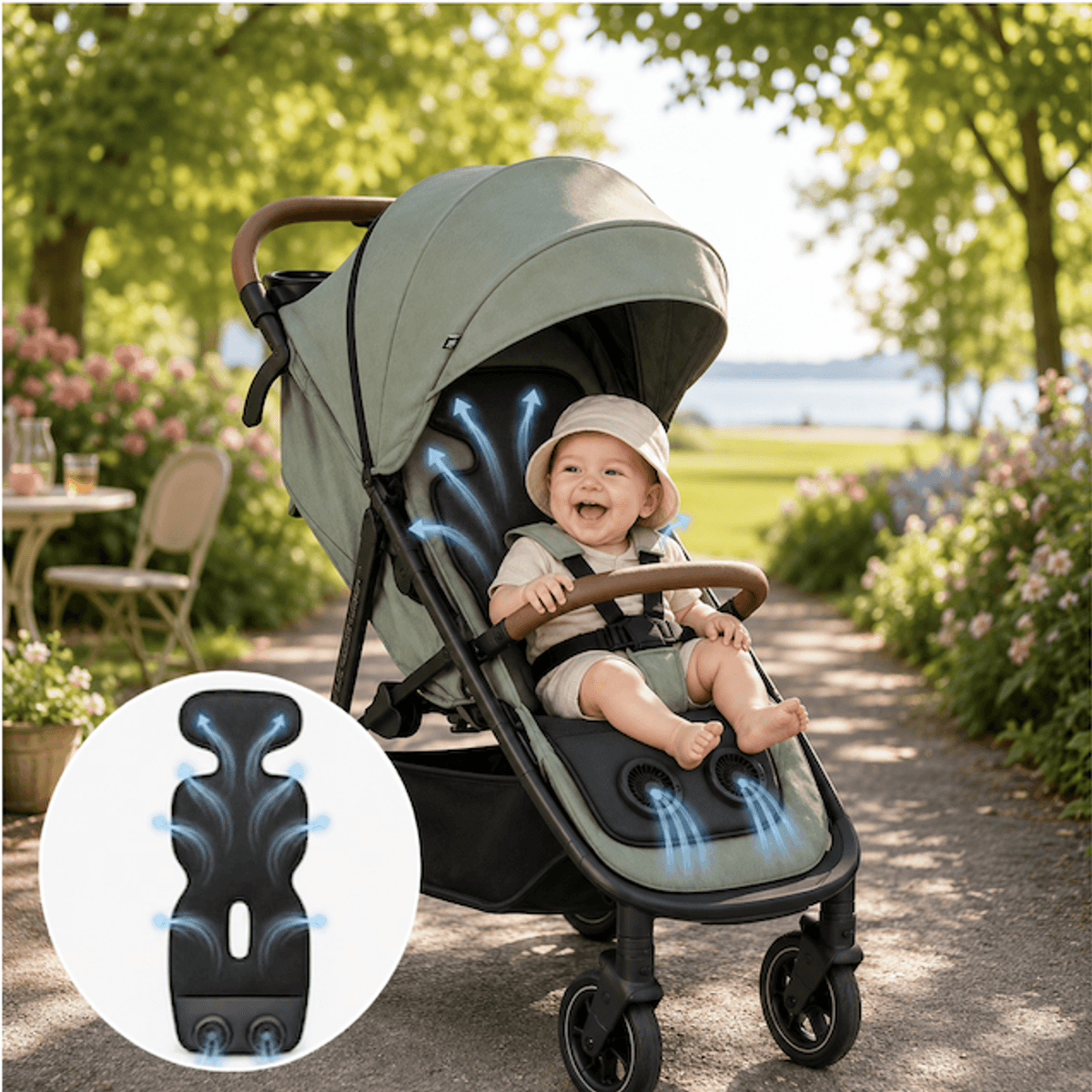Troller Kids | Cooling Seat liner | Sort