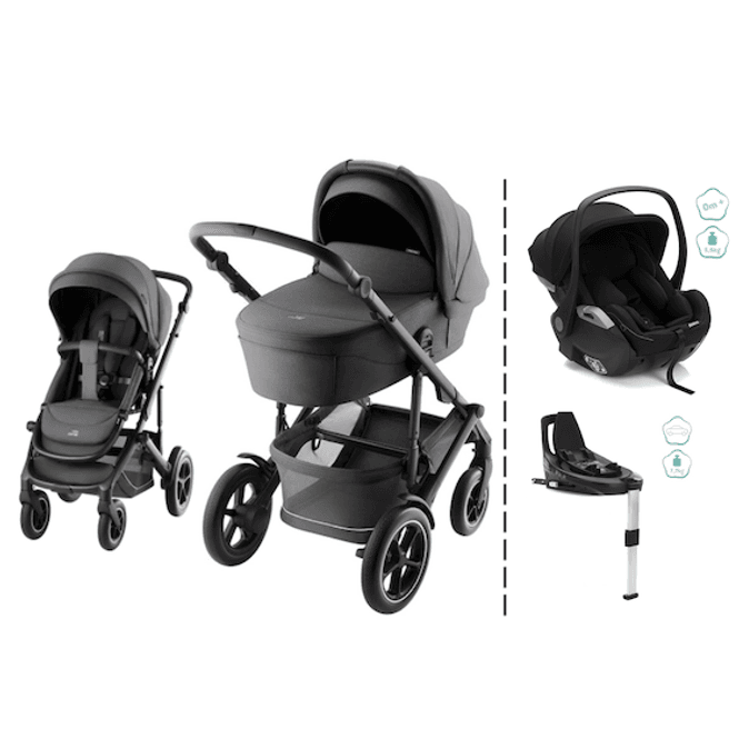 Hovedbilde Britax | Smile 5Z kombivogn + Noa bilstol & Base | Mineral Grey