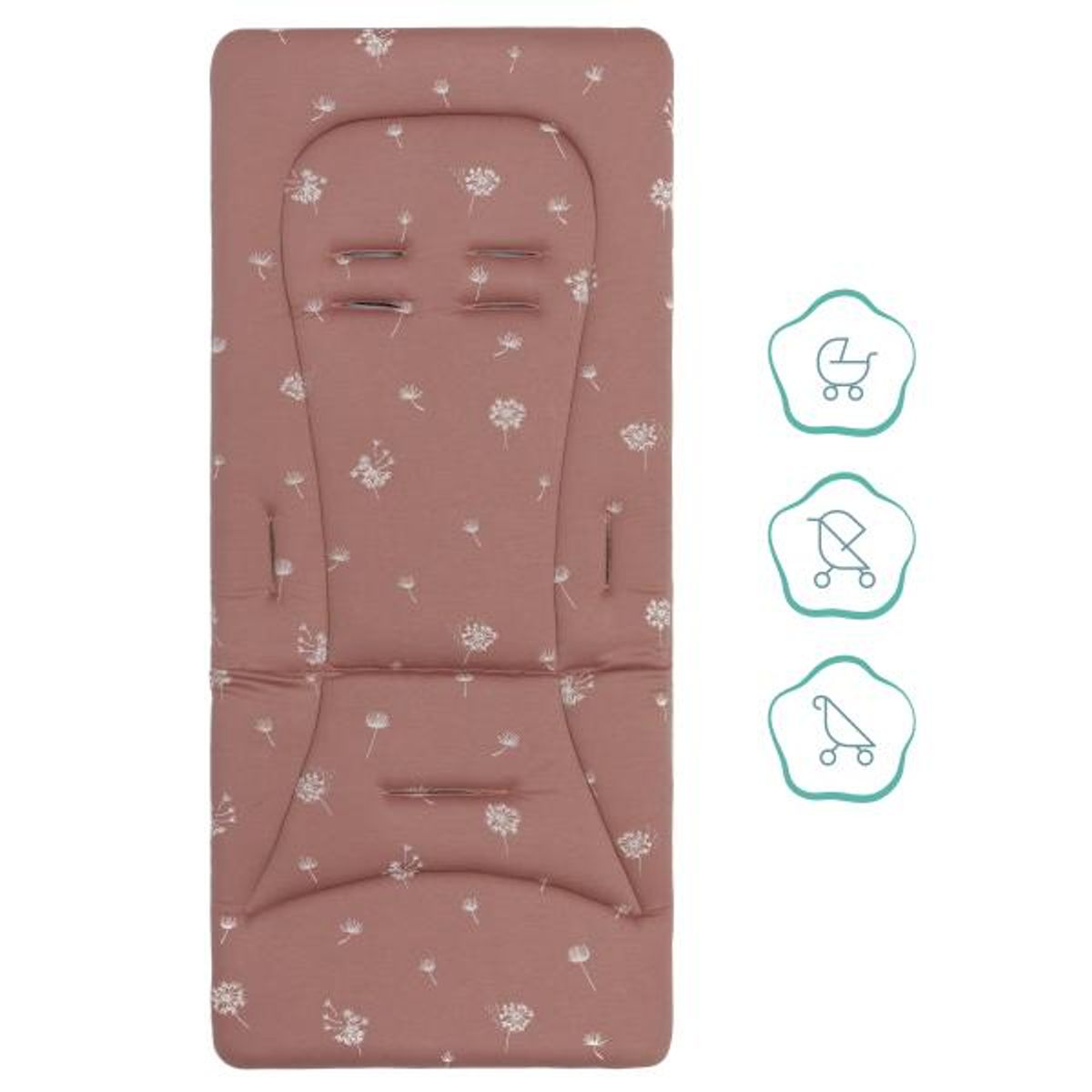 Fillikid | Vendbar sitteunderlag med memory foam | Dandelion Pink