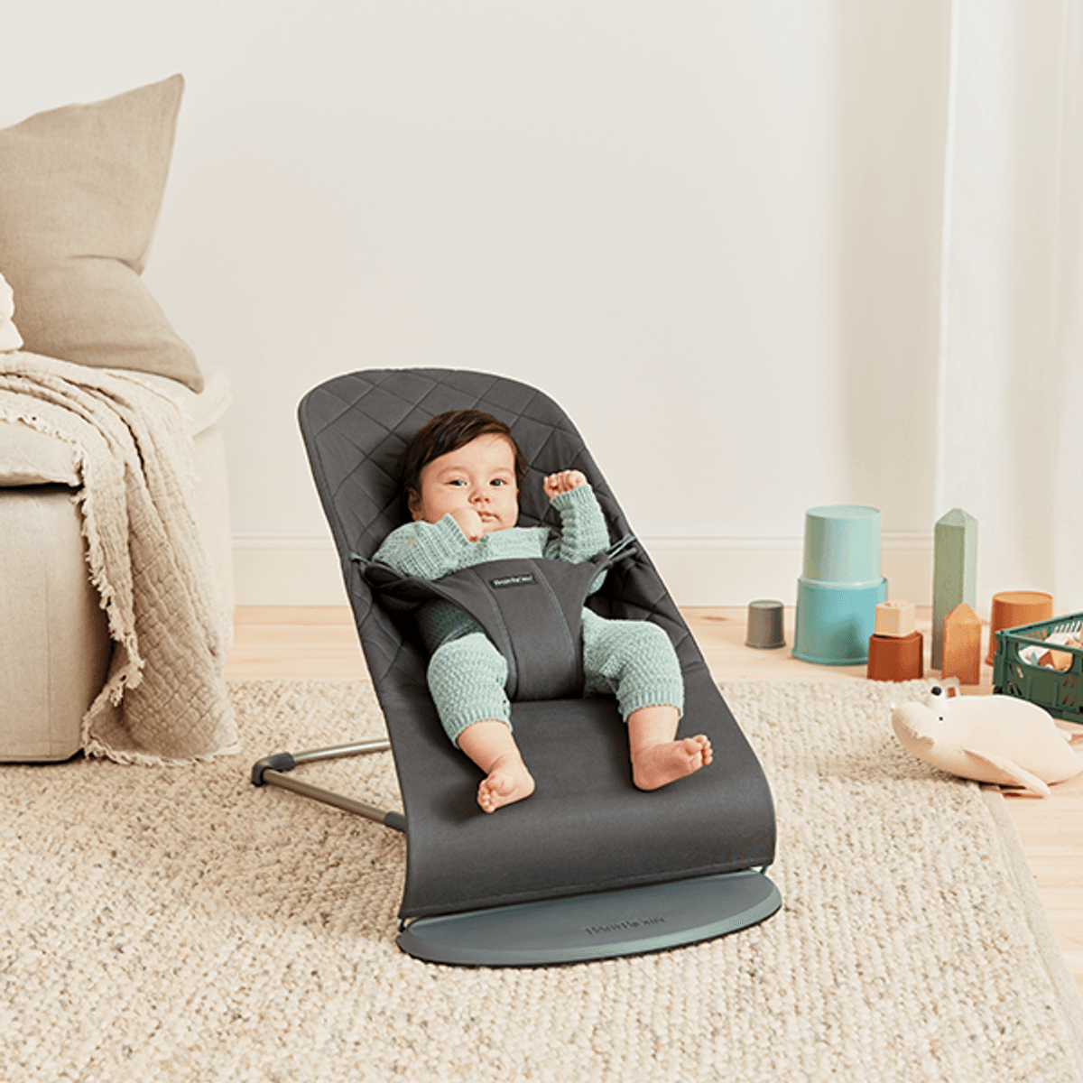 BabyBjörn | Vippestol Bliss | Vevd/ Klassisk Quilt | Antrasittgrå