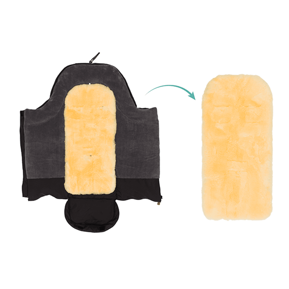 Fillikid | VInterpose Nanga lammeskinn | Black