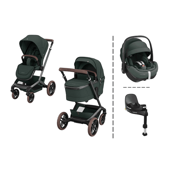 Hovedbilde  Maxi-Cosi | Fame Kombivogn Twillic Green + Pebble Pro Bilstol og Base 360 Pro