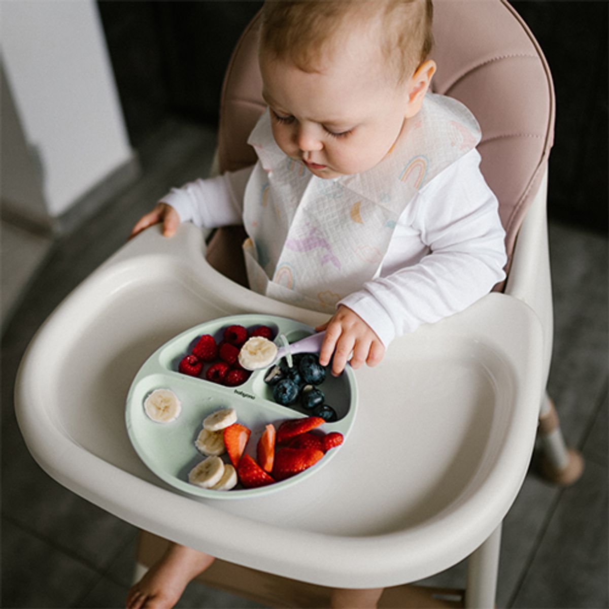 Babyono | Silikontallerken med sugekopp | Mint