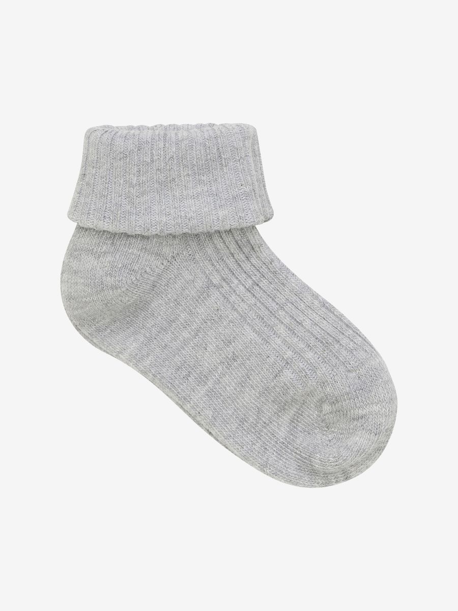 Minymo | Ribbestrikkede babysokker 3-pk | Winter Sky