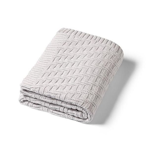 Hovedbilde Babyono | Strikket babyteppe Bomull | Grå