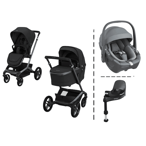Hovedbilde  Maxi-Cosi | Fame Kombivogn Twillic Black + Pebble Pro Bilstol og Base 360 Pro