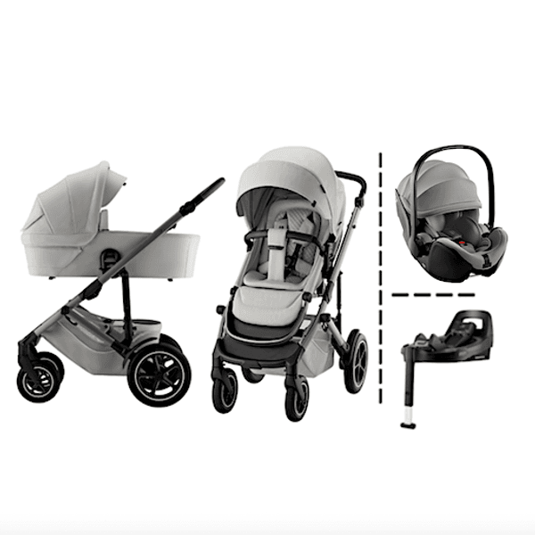 Hovedbilde Britax | Smile 5Z LUX Kombivogn + BABY-SAFE Pro Bilstol & Base | Grey and Grey
