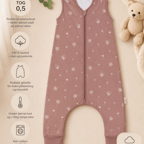 Hovedbilde Fillikid | Sommer nattpose med ben | str. 92 | Dandelion Pink