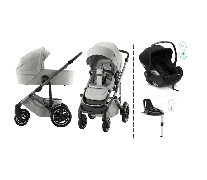 Hovedbilde Britax | Smile 5Z kombivogn + Noa bilstol & Base | Linnen Grey