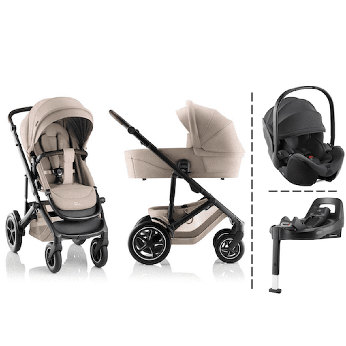 Britax | Smile 5Z Kombivogn + BABY-SAFE Pro Bilstol & Base | Teak and Grey 