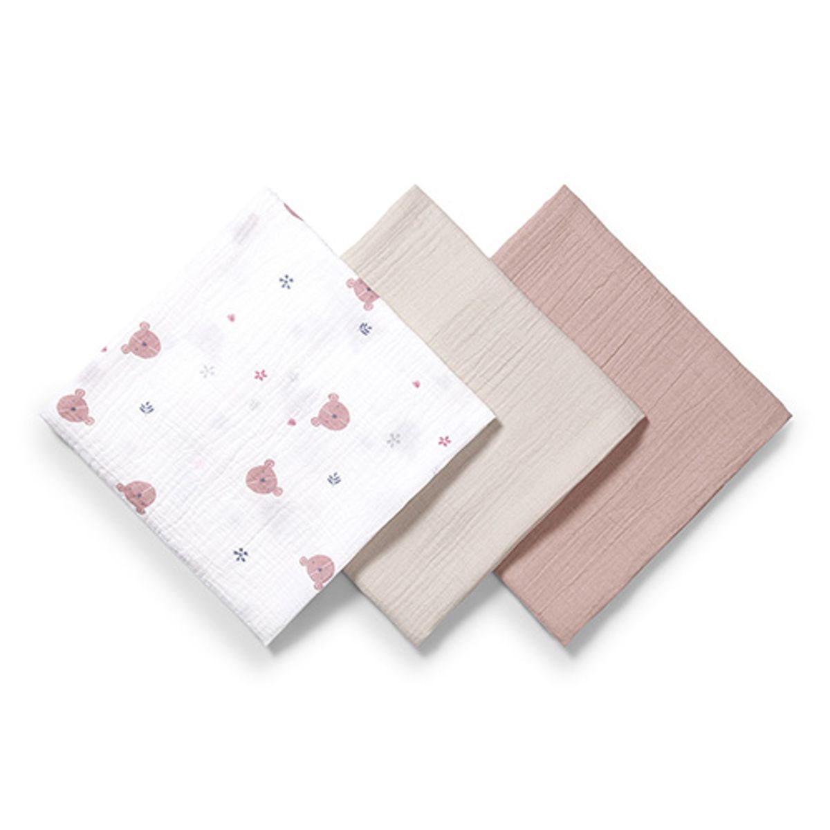 Babyono | Muslinkluter baby – ekstra myke 3pk | Grå