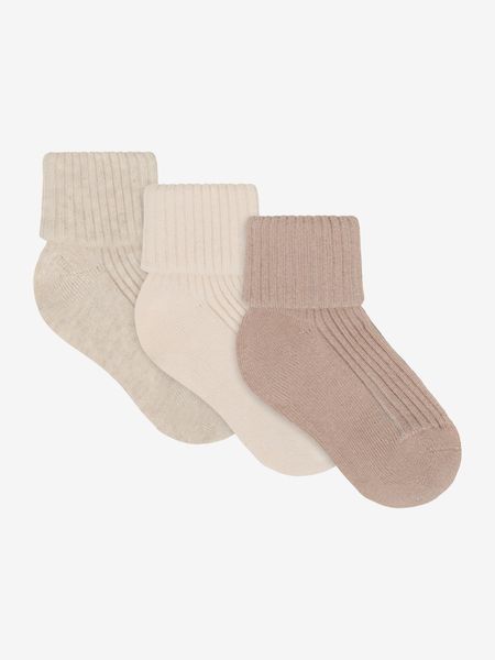 Hovedbilde Minymo | Ribbestrikkede babysokker 3-pk | Birch
