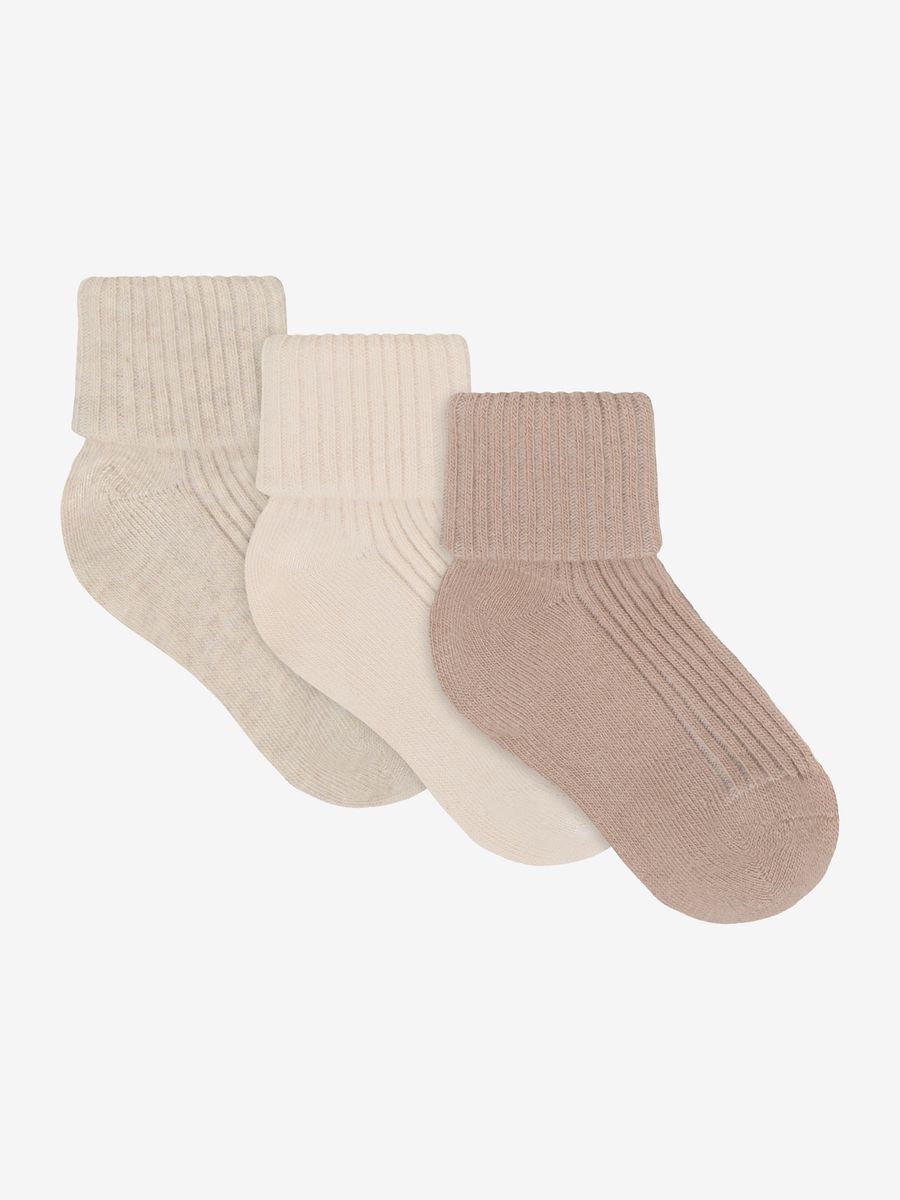 Minymo | Ribbestrikkede babysokker 3-pk | Birch