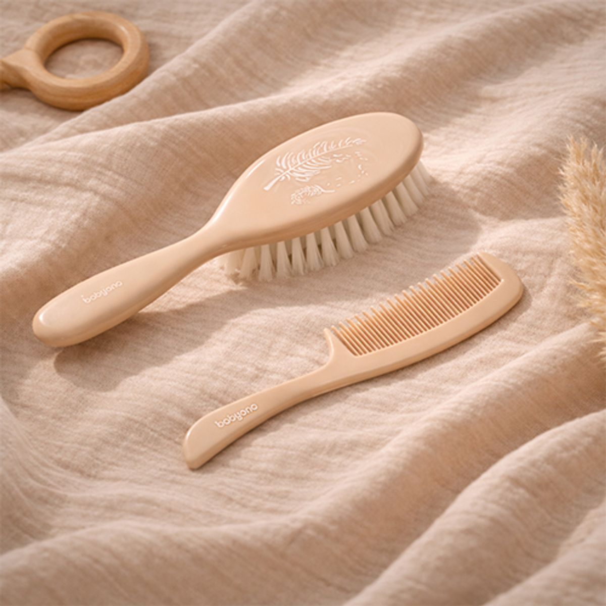 Babyono | Hårbørste og kam til baby | Beige