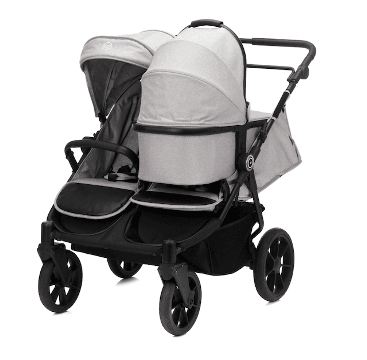 Fillikid | Søskenvogn 1 Liggedel & 2 Sittedeler| Duette Grey