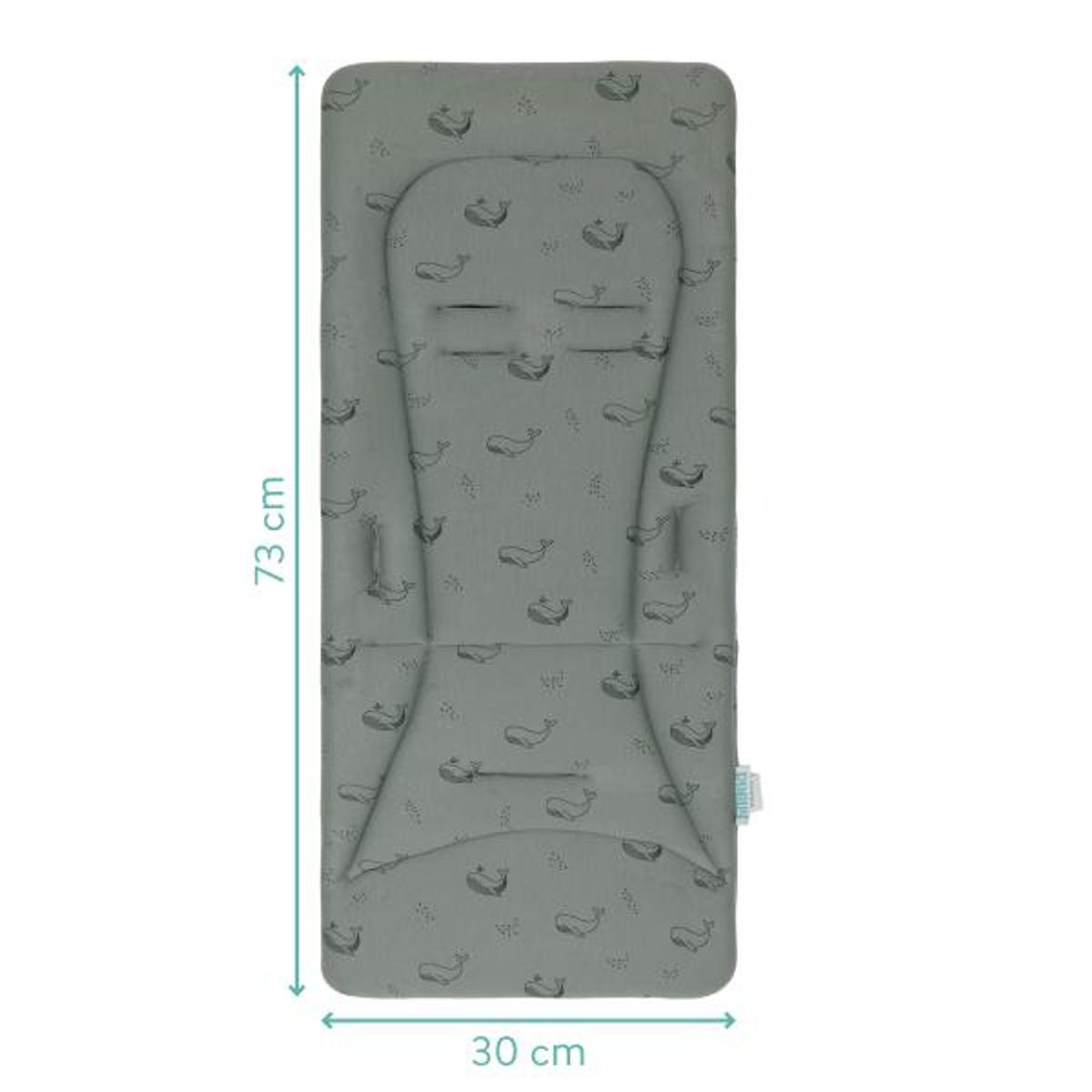 Fillikid | Vendbar sitteunderlag med memory foam | Whale green