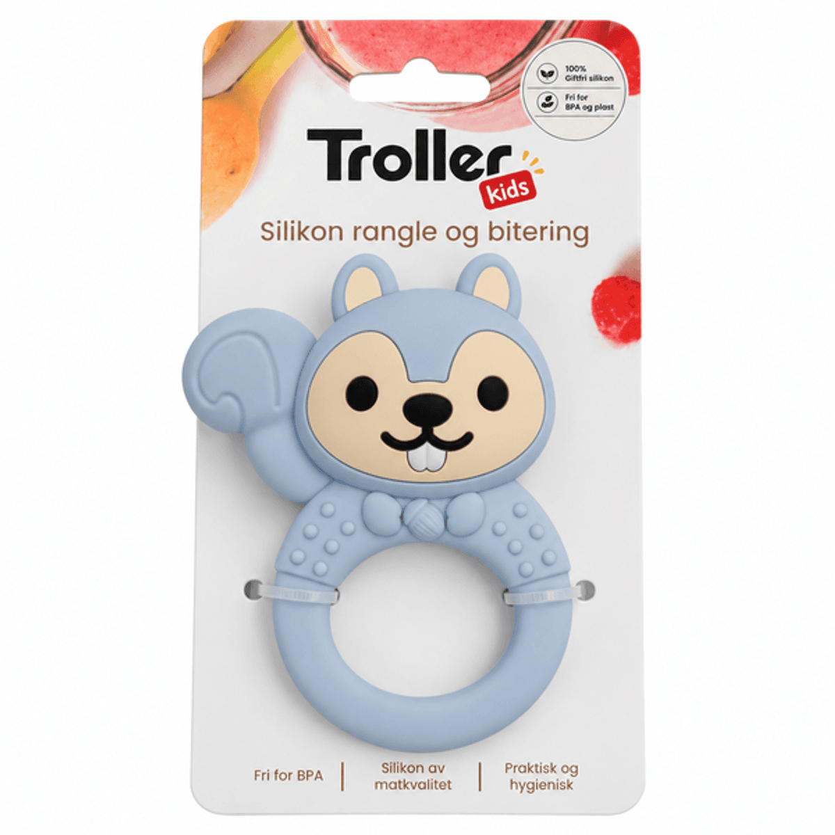 Troller Kids | Silikon Biterangle | Blå Ekorn