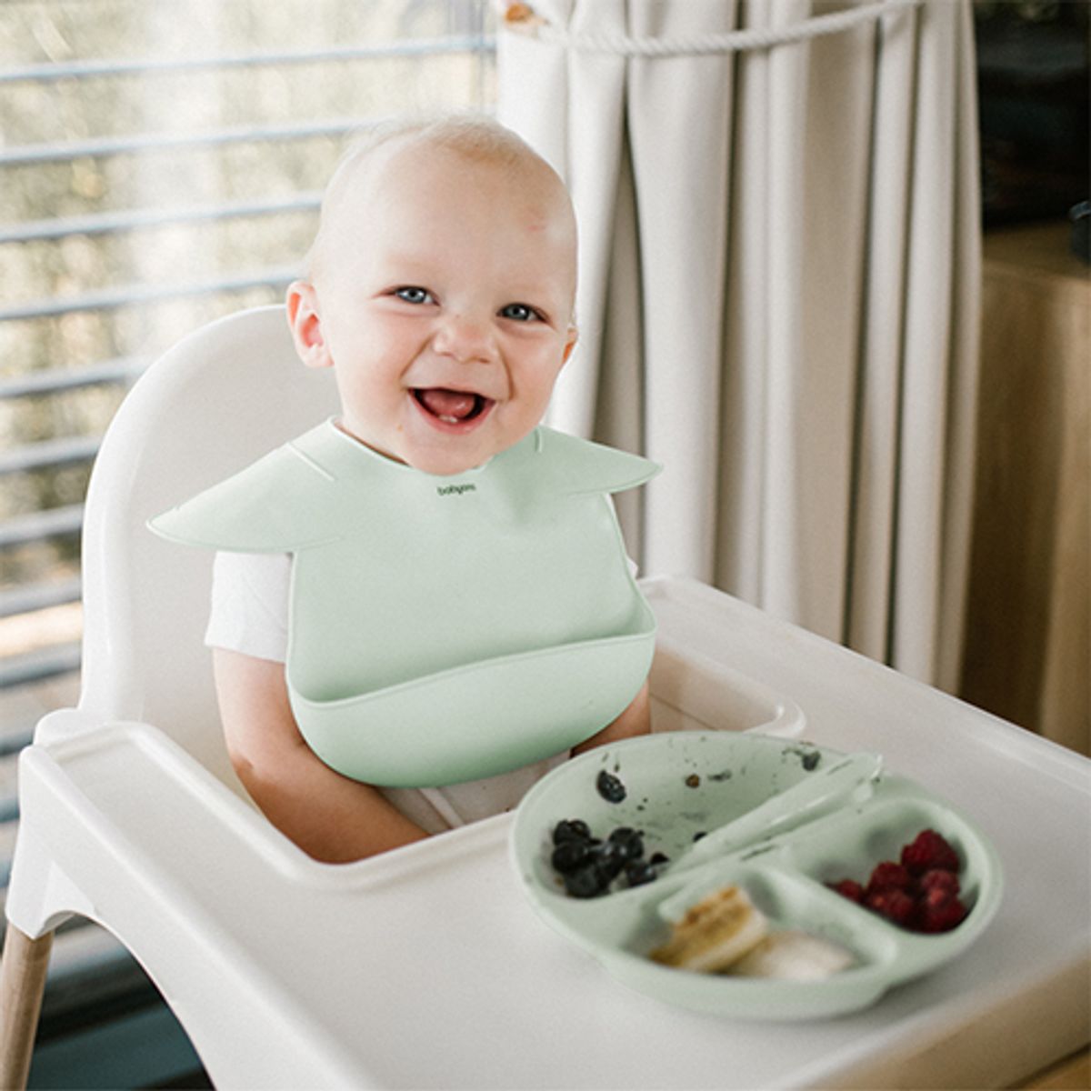 Babyono | Silikontallerken med sugekopp | Mint