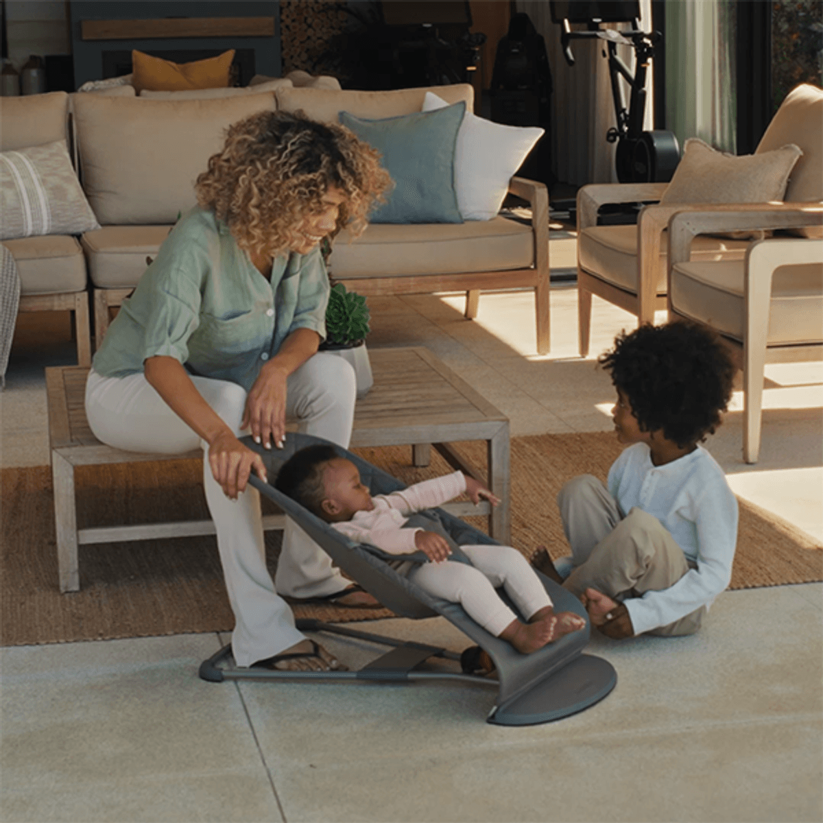 BabyBjörn | Vippestol Bliss | Vevd/ Klassisk Quilt | Antrasittgrå